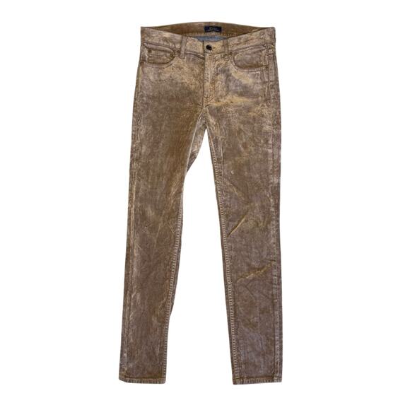 Polo Ralph Lauren Y2K Tompkins Velvety Suede Mid-Rise Skinny Jeans Brown Size 27 - Picture 2 of 10